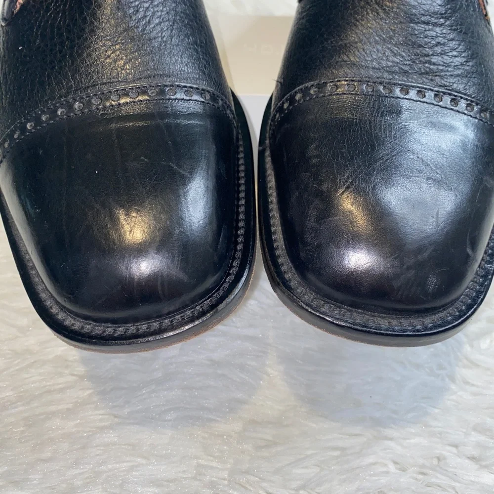 Brass Boot Leather Made in Italy Box toe buckle loafers